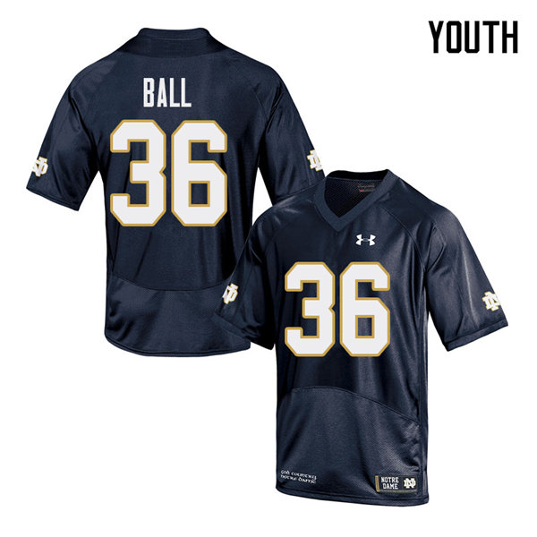 Youth #36 Brian Ball Notre Dame Fighting Irish College Football Jerseys Sale-Navy - Click Image to Close